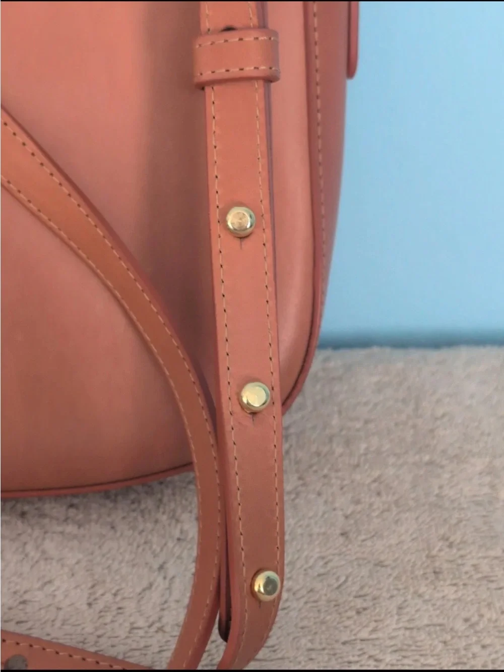 Mansur Gavriel Leather Crossbody Bag — Cognac/Tan